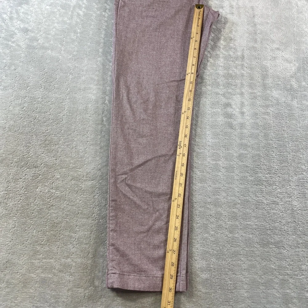 Ted Baker Pants Mens 34R Burgundy Slub Stretch Office Preppy Minimalist Casual